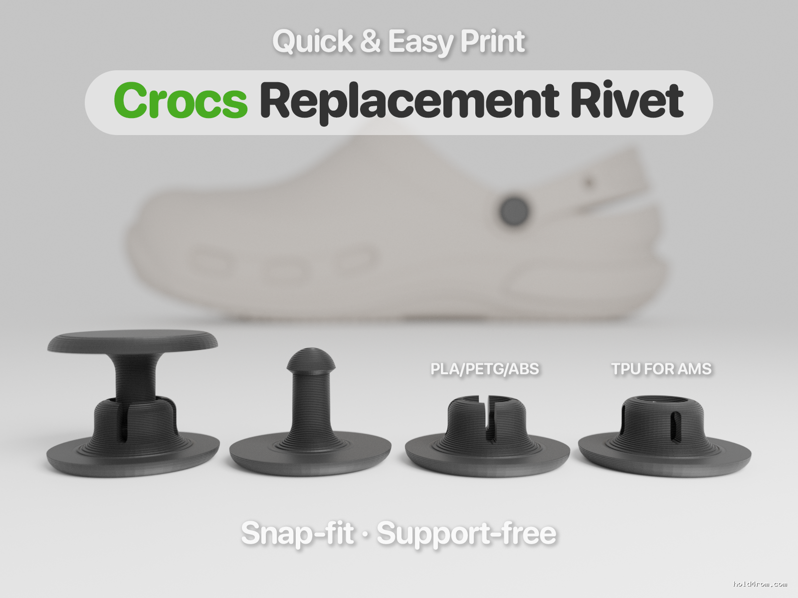 Quick-Print Crocs Replacement Rivet